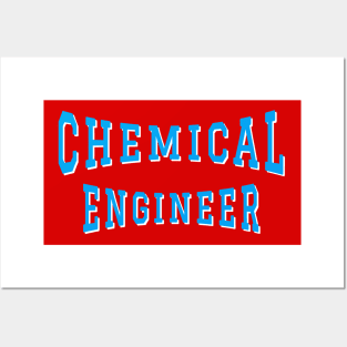 Chemical Engineer in Turquoise Color Text Posters and Art